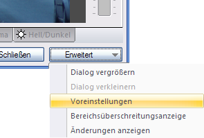 Voreinstellungen aufrufen