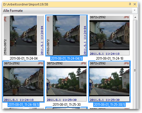 Alle überflüssen Bilder sind ausgewählt